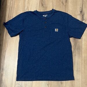 Carhartt Navy Short-Sleeve Henley Pocket Tee